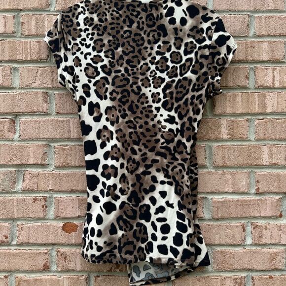 Caché Leopard Print Wrap Top - Picture 8 of 8